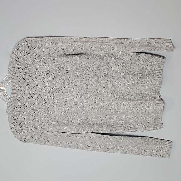 Talbots gray pointelle sweater - Picture 3 of 5